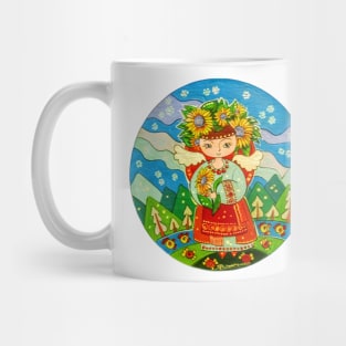 The angel girl colorful christmas decor Mug